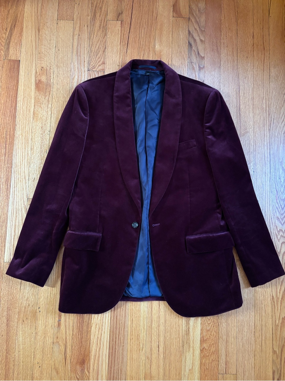 J. Crew Ludlow Men's Burgundy Velvet Shawl Collar Tuxedo Sport Coat 41R
